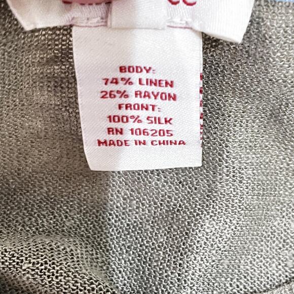 Sundance Cardigan Sweater Womens Medium Green Silk Front Floral Print Knit - Picture 6 of 7